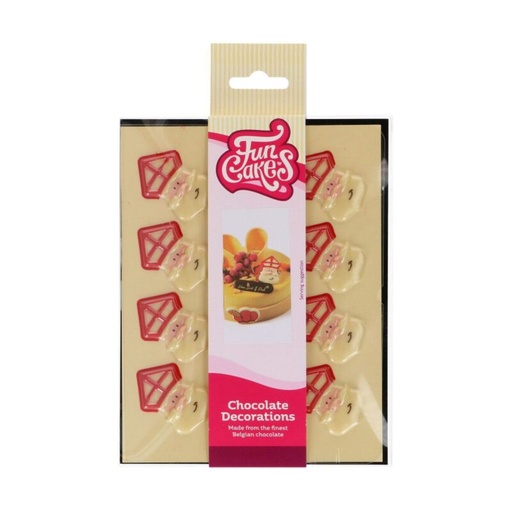 [08053659] FUNCAKES SAINT NICHOLAS HEAD 45X30MM IN CHOCOLATE 12 PIECES