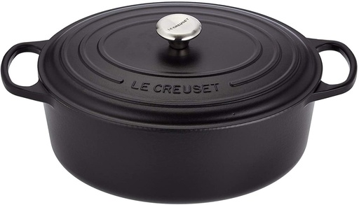 [54910423] LE CREUSET OVAAL COCOTTE 35CM ZWART 8.9L 10P HANDTEKENING=STUK