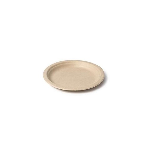 [44104310] ASSIETTE RONDE PULPE DE CANNE CREME Ø22CM 50PCS