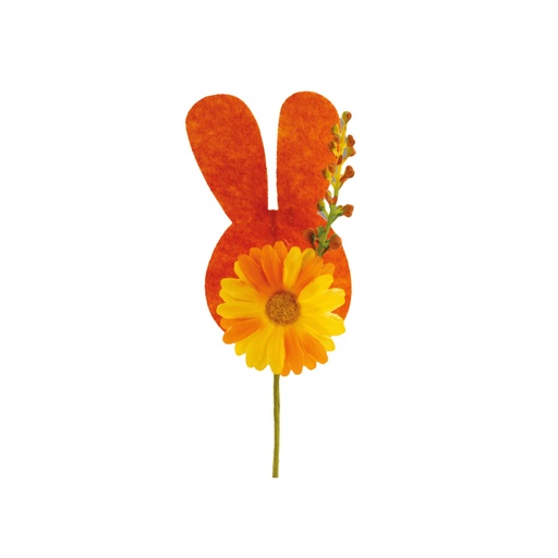 [61700532] GERBERA AND ORANGE RABBIT STAKE H10CM 10PCS