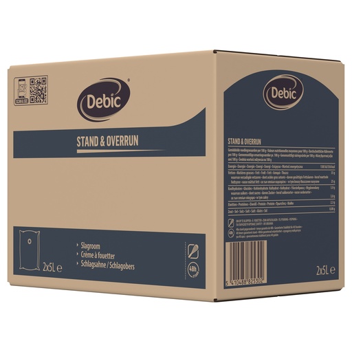 [06020026] DEBIC 1261438 (843648) ROOM 35 % STAND OVERUN UHT BAG IN BOX 5 L (ENKEL VERKOCHT PER DOOS VAN 2 BAG IN BOX)