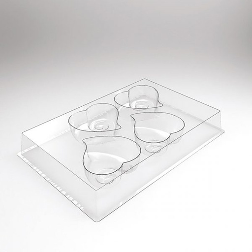 [08057618] 070515 PCB MOULES ENTREMETS INDIVIDUELS COEUR SPIRALE120 P 8,4X8 CM P. 3,3 CM 30PCES ***s/cd***
