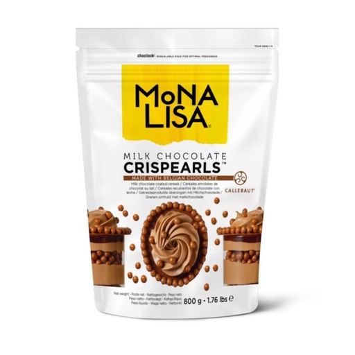 [05100827] CALLEBAUT CEM-CC-M1CRIE0-W97 CRISPEARLS MELK  KARTON VAN 4 ZAKKEN X 0,8KG = ZAK