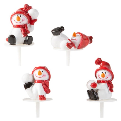 [08030890]  1015068 RODE SNEEUWMAN FIGUURTJES 4CM 64 STUKS