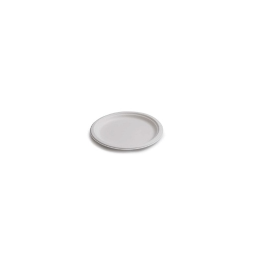 [44104324] ASSIETTE RONDE PULPE DE CANNE BLANC Ø15CM 50PCS FOST+ INCLUS