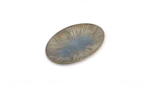 [60251100] F2D FOREST HALO BLEU/VERT  ASSIETTE OV.25.5X17CM
