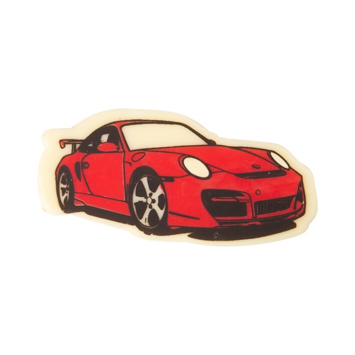 [08054550] 2011065 PLAQUETTE PORSCHE ROUGE 75X35MM CHOCOLAT 60PCES ***S/CD***