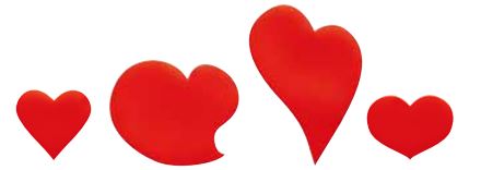 [08057213] 061395 PCB HEARTS CB RED 6 DESIGNS 360PCS ***S/CD***