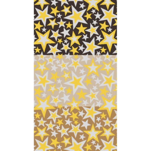 [08030826] 2046012 GOUDEN EN ZILVEREN STERREN TRANSFER 30 X 40 CM 30 STUKS ***OP BESTELLING***