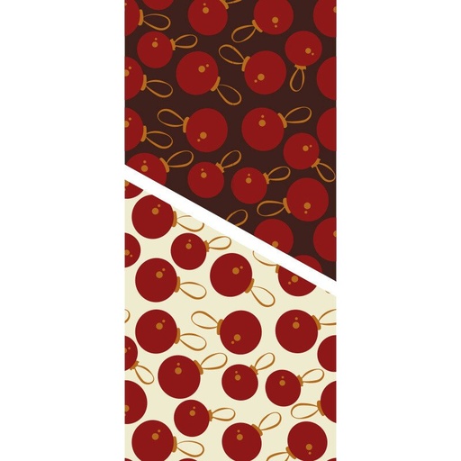 [08054418] 2046137 FEUILLE TRANSFERT BOULE DE NOEL ROUGE 30X40CM 30 PIÈCES ***S/CD***