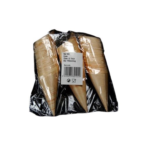 [44104115] W2 HOORN BAMABOU BLAD 130MM DIAM50MM 100 STUKKEN=DOOS