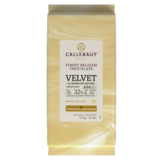 [03070651] CALLEBAUT W3-01B *VELVET* CALLET WIT 10KG ***S/CDE******