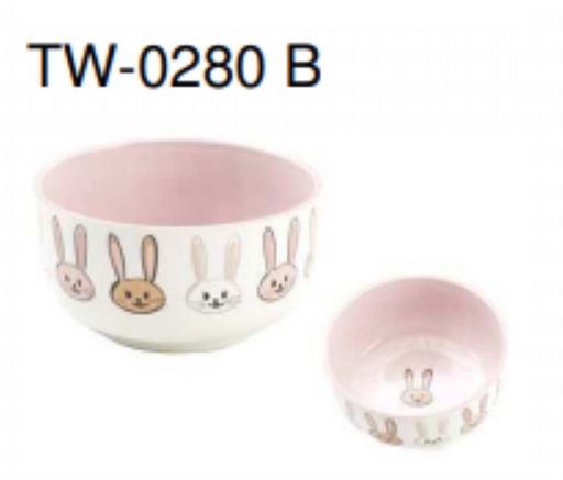 [62210051] +BOWL DIAM 15 LAPIN LILOU ROSEDIAM 15 X H 8