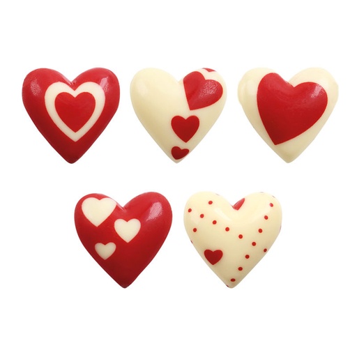[08060315] 2068335 COEUR BOMBE ROUGE CHOC Ø 3CM 105PCES