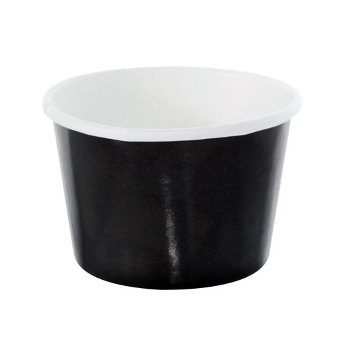 [25101007] 280ML BLACK CARDBOARD ICE CREAM POT 50PCS FOST+ INCLUDED