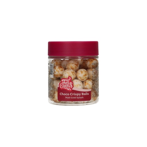 [08052517] FUNCAKES CRISPY CHOCOLATE BALLS MATTE SPLASH GOLD 130GR