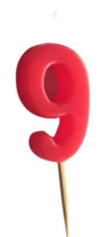 [53503319] BOUGIE CHIFFRE PM PIC ROUGE N°9 12PCES