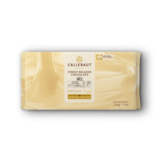 [03070192] CALLEBAUT W2NV-120 WITTE CHOCOLADE BLOK 26%  KARTON VAN 5X5KG=KG