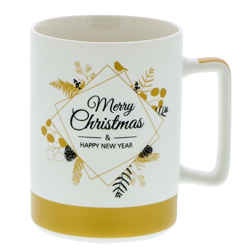 [62230147] *FF*MUG MERRY CHRISTMAS & HAPPY NEW YEAR Ø8,3CM H11CM