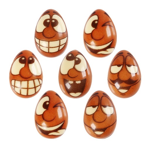 [08054785] 69174 EITJES 3D ASSORTIMENT MET GEZICHT 2,4X3,8CM 96PCS ***OP/ORDER***