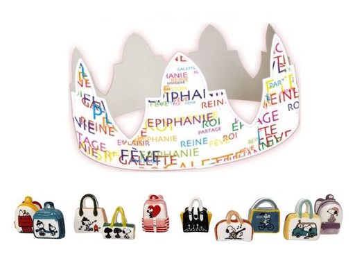 [60229036] PORSELEINEN BONEN 100STKS "SNOOPY BAGAGE"+KRONENEPICOLOR WHITE ***NIEUW 2024***