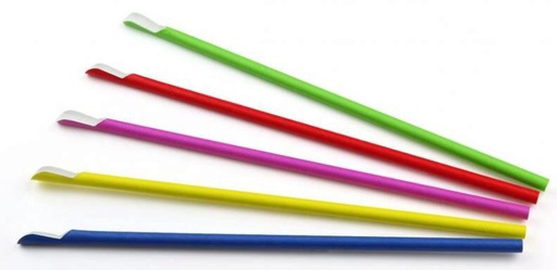 [53533113] SIER PAILLE CUILLERE GRANITA PAPIER ASSORTIE 24CM Ø8MM PAQUET DE 100 PCES