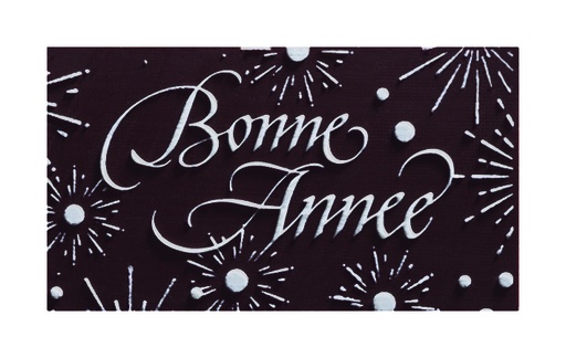 [08058045]  088025 PCB RECHTHOEKEN CN MET RELIËF BONNE ANNÉE 5X2.8CM 72ST ***S/CDE***