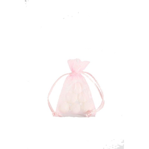 [70409944] ZAK MET 10 ROZE ORGANZA ZAKJES 10X7CM