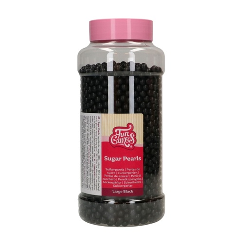 [08052526] FUNCAKES GROTE ZWARTE SUIKER PARELS 7MM 800GR ***S/CD***