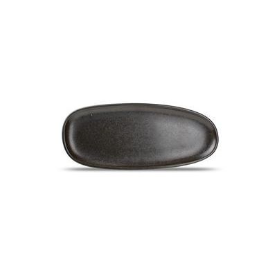 [74500447] F2D BLACK CERES OVALIZED PLATE 34X14.5XHT2CM - 604603
