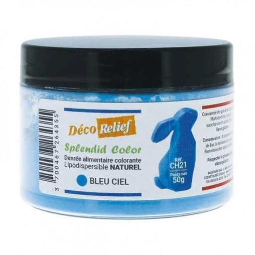[70406965] HEMELSBLAUW NATUURLIJK POEDER KLEURSTOFLIPODISPERSIBLE 50GR = POT