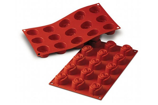 [70408232] SILIKOMART SF074 MOULE 15 PETITES ROSES Ø44 HT 27MM 23ML ANTI-ADHESIF GN1/3 -50° À 250