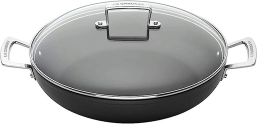 [57661858] LE CREUSET LES FORGEES PROVENCAALSE SAUTEPAN 24CM MET DEKSEL - 2 HANDVATTEN
