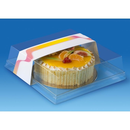 [41802329] COUVERCLE BOITE PATISSIERE DESIPACK 22X22X9,8CM PET VENTILÉ 210PCS DIM INT 19X19CM