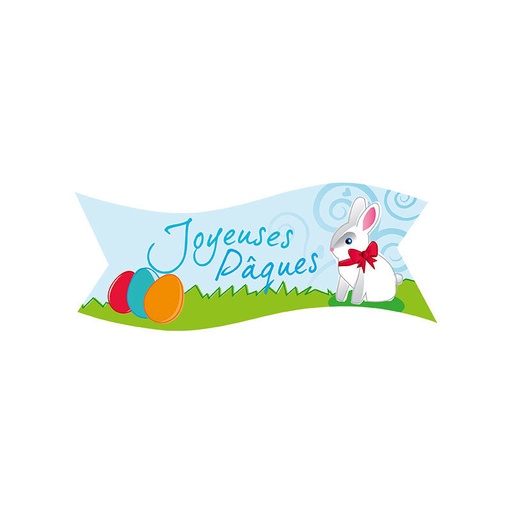 [08034961] 1069659 JOYEUSES PAQUES WAFER BANNER 90X40MM 24PC