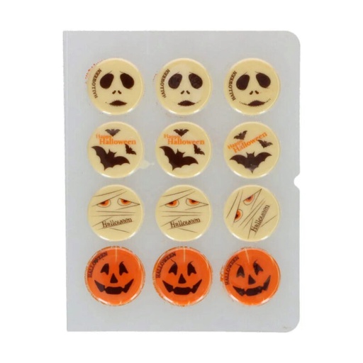 [08053655] FUNCAKES PLAQUETTE HALLOWEEN 38MM CHOCOLAT 12 PIECES