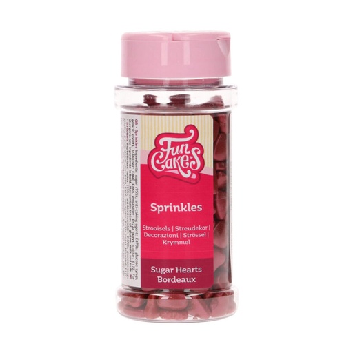 [70407272] FUNCAKES PETIT COEUR BORDEAUX EN SUCRE 80GR