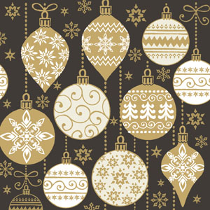 [44665169] DUNI SERVIETTES BOULES DE NOEL 33X33CM  PAQUET DE 20PCES