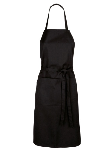 [53141047] TABLIER KARIBAN  BAVETTE+POCHE NOIRH90XL71CM POLYESTER/COTON