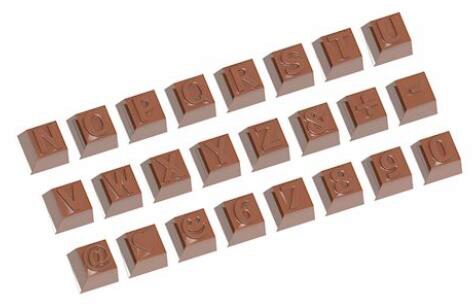 [70409518] +MOULE À CHOCOLAT PARTIE 2 ALPHABET 24 FIG. CW1629 3X8 -- 12GR *275X135MM