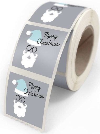 [70407646] ETIQUETTES ADHESIVES JOYEUSES FETES "JESON"40X35MM 500 PCES