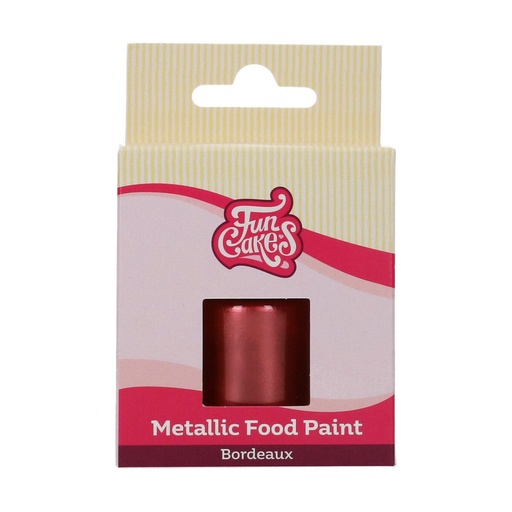 [08053788] FUNCAKES METALLIC FOOD PAINT BURGUNDY 30ML