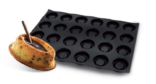[70408447] FP-01057 FLEXIPAN® ORIGINE SAVARIN ROND 60X40CM 24EMP Ø8CM H2CM VOL 70ML