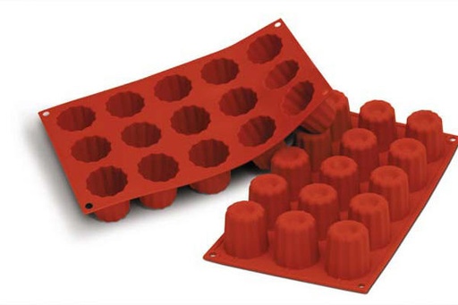 [70408220] SILIKOMART VORM ANTI-AANBAKPLAAT SF059 1/3-50°15 CANNELES MEDIUM DIAM 45MM H 45MM 60ML