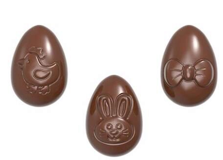 [70409526] MOULE À CHOCOLAT OEUFS LUDIQUES 3 FIG.  CW1663 3X8 -- 5GR