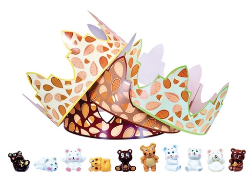 [60229040] 100PC "TEDDY BEARS" SANTON FIGURES + ALMOND CROWNS ***NEW 2024***