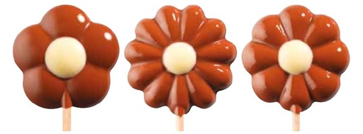 [08057858] PCB Blisters lolly's Bloemen en sticks voor 45 prints 3 designs 9pces ***s/cd***