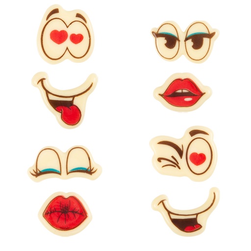 [08054573] 2068099 PLAQUETTE VISAGE DROLE 35X30MM CHOCOLAT 80 PCES ***S/CD***