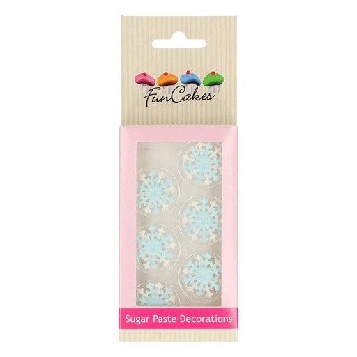 [08053112] FUNCAKES FONDANT DECORATIE SNEEUWVLOKKEN 6 STUKS =