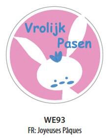 [70407879] PINK ADHESIVE LABELS "HAPPY EASTER" ROLL OF 500 LABELS